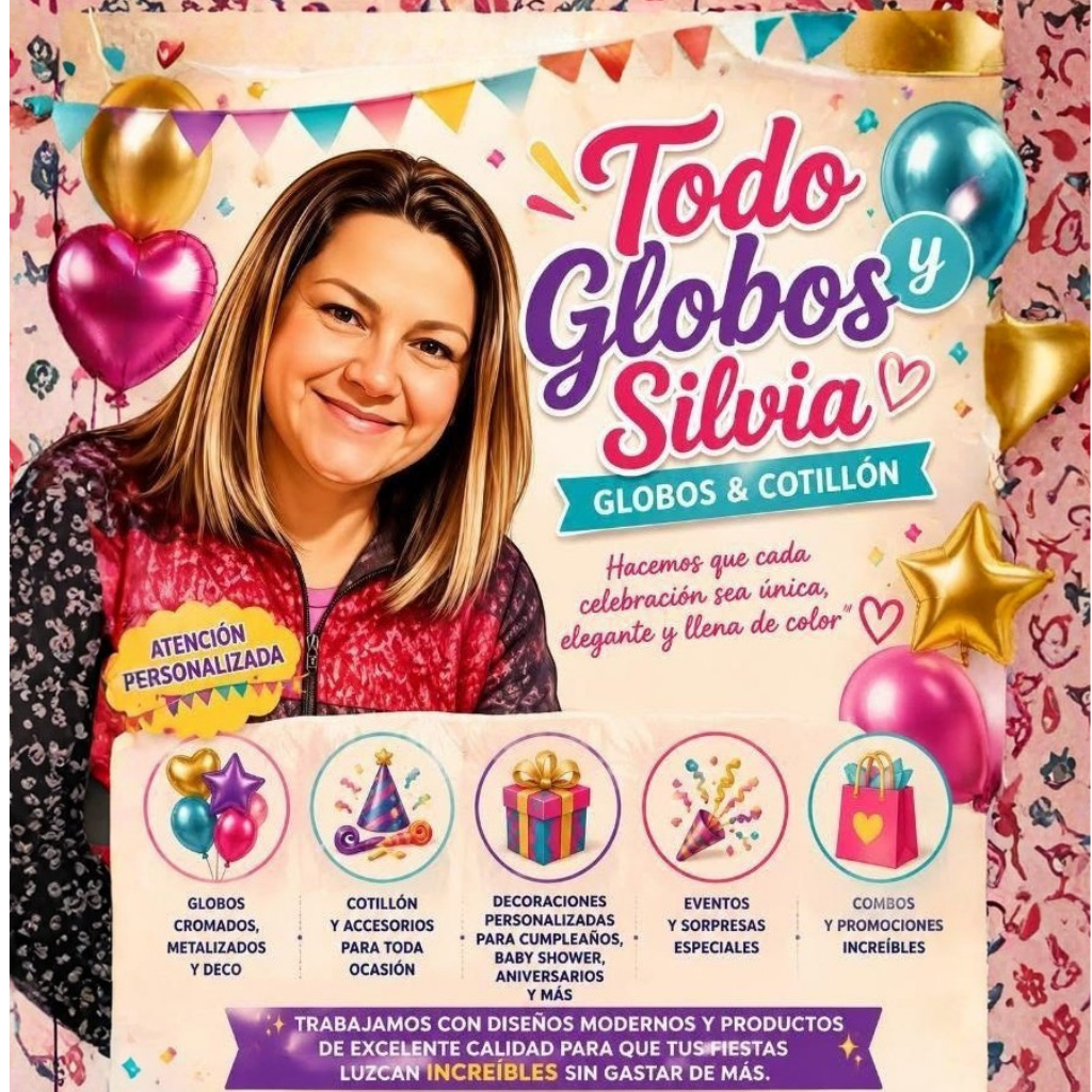 Combos de articulos de fiesta y globos